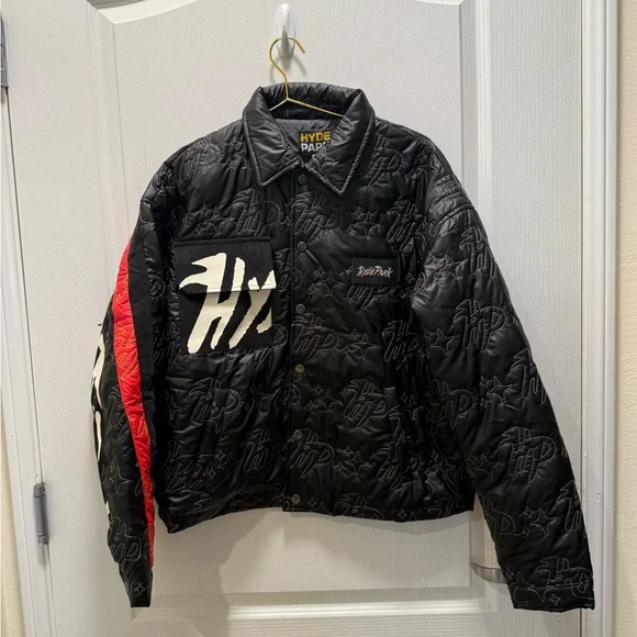 Hyde Park Moto Racer Coach Jacket in Black Bomber Jacket Size M NWT - Picture 10 of 10